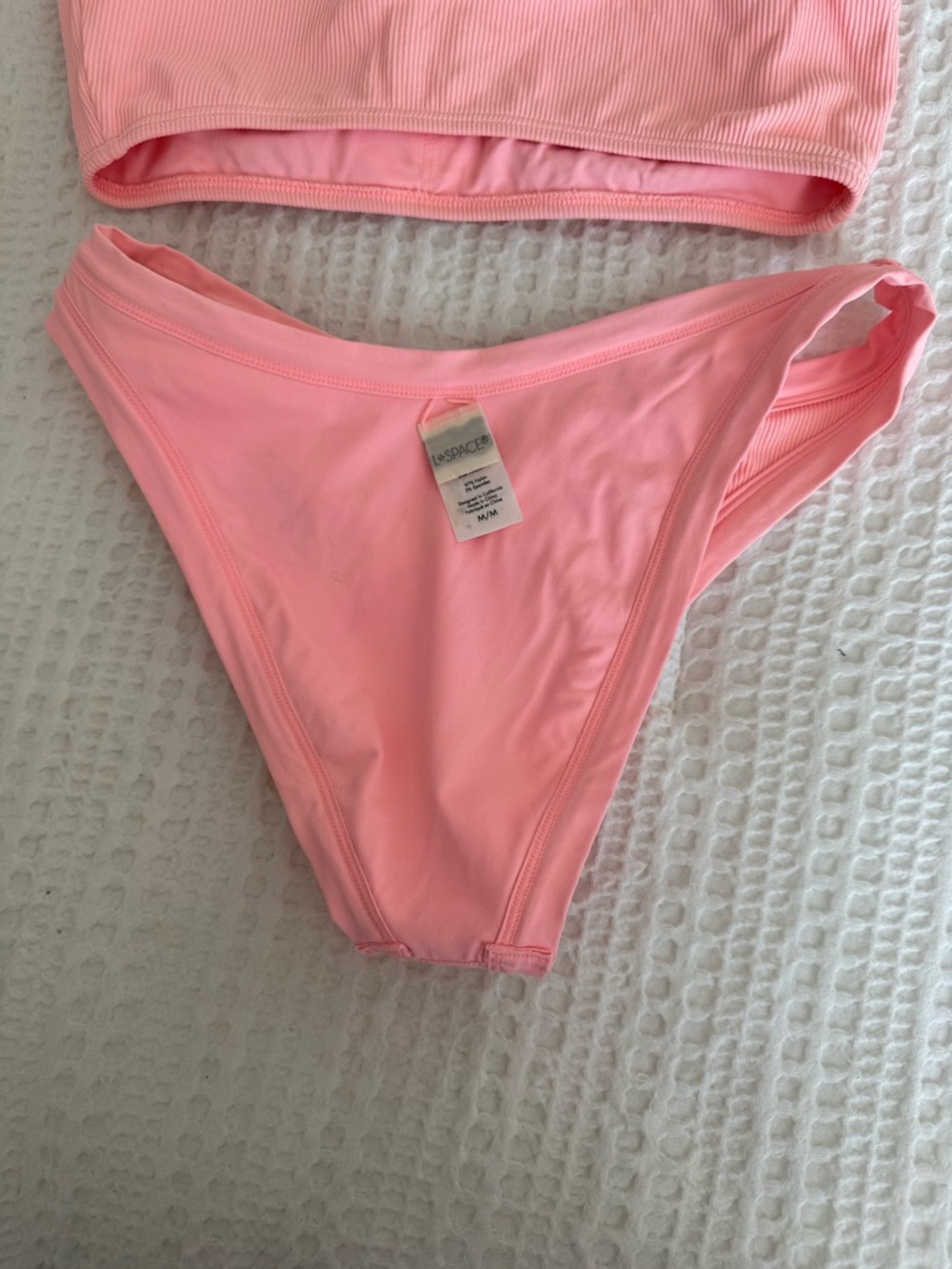 l*space One-Shoulder Ribbed Bikini Set in Pink - Picture 4 of 6